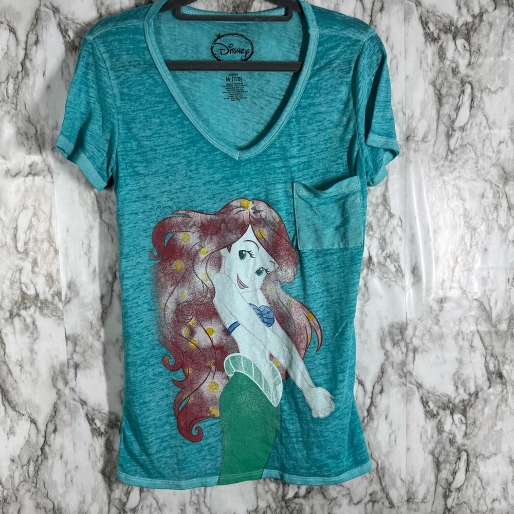 Disney Women's Teal Ariel Graphic Tee